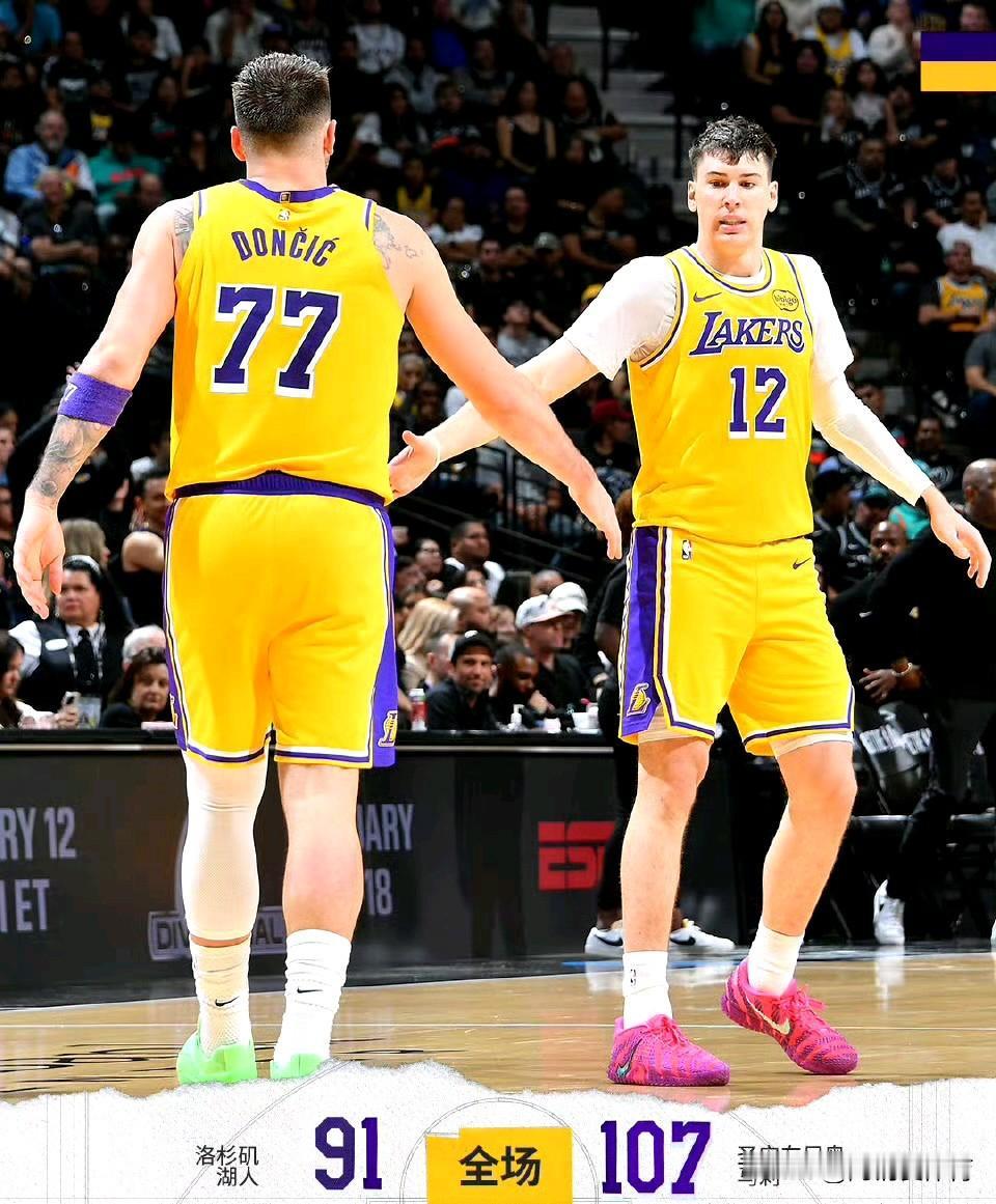 双拳难敌四手！老詹缺阵，东契奇全凭个人能力带队，即便末节湖人连中三分缩小分差，他