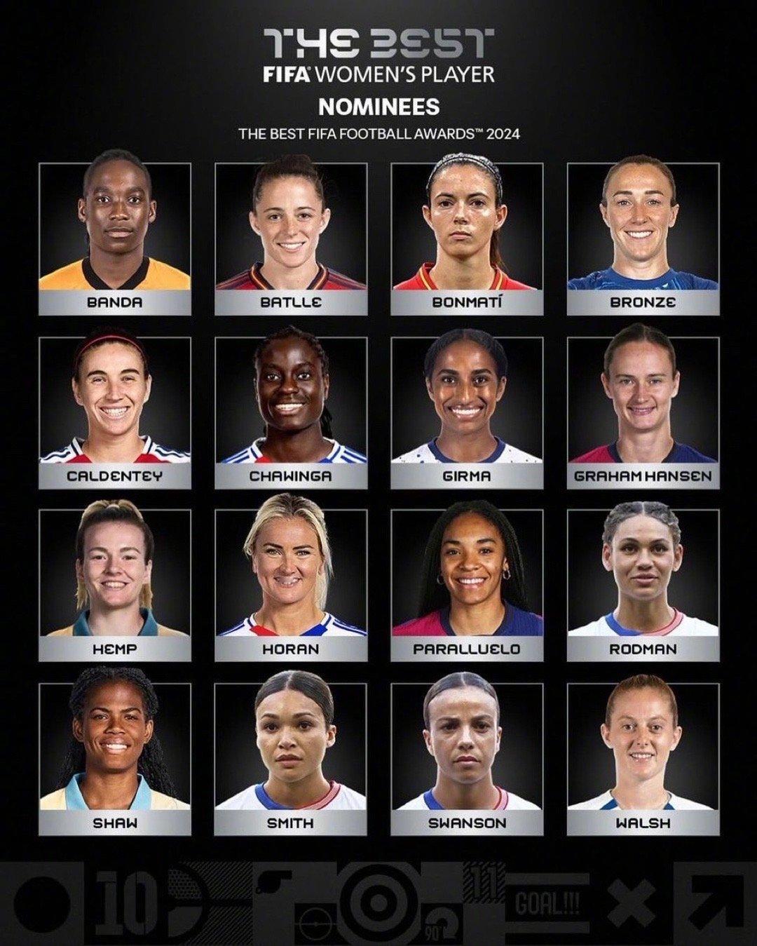 巴特列、邦马蒂、马里奥娜、帕拉伊洛、汉森入选2024FIFA女足最佳球员！ 