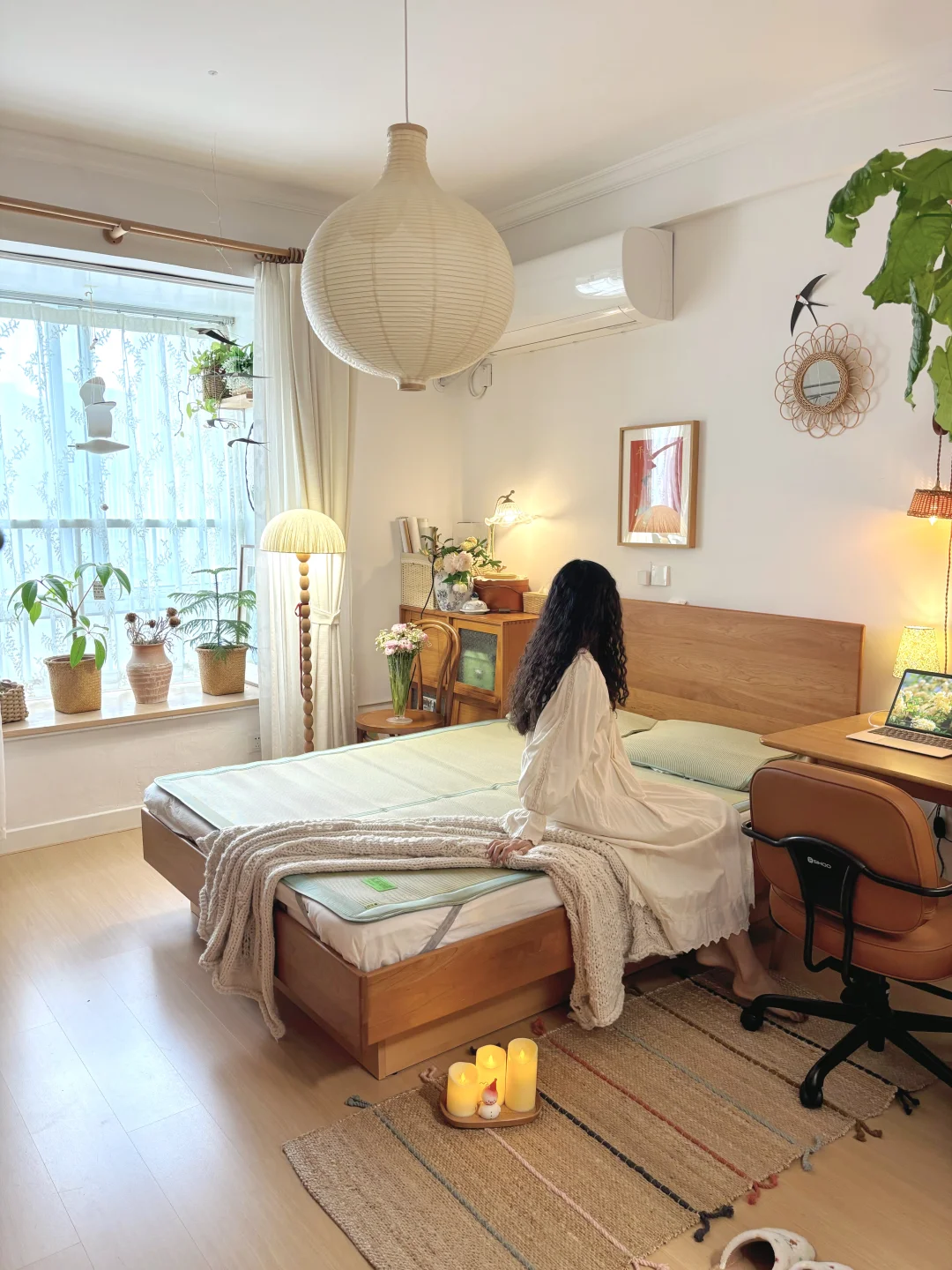 16㎡复古原木自然系小卧室🏠 真的很舒适～🪴