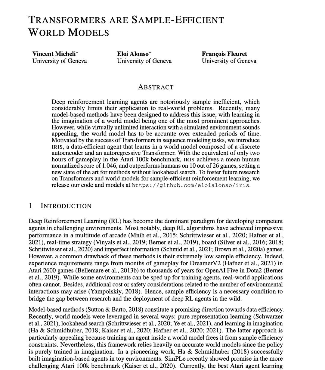 World Model - day 45
问题：深度强化学习的样本效率差到臭名昭