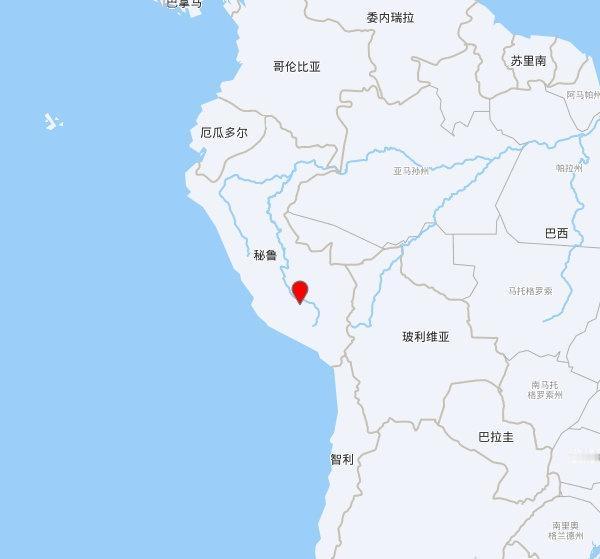 【欧洲地中海地震中心】发布，2025-10-11 04:11:49 在 秘鲁中部