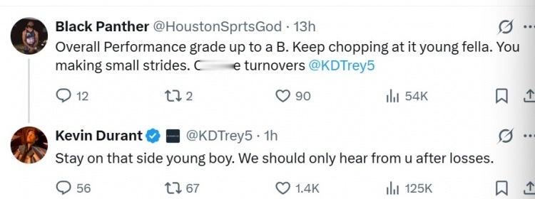 没打球的日子，杜兰特拿起了键盘网友：你的整体表现提升到了B级。继续努力，年轻人。