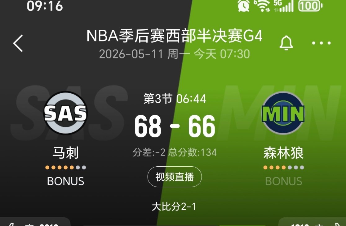 马刺领先2分！nba季后赛马刺vs森林狼