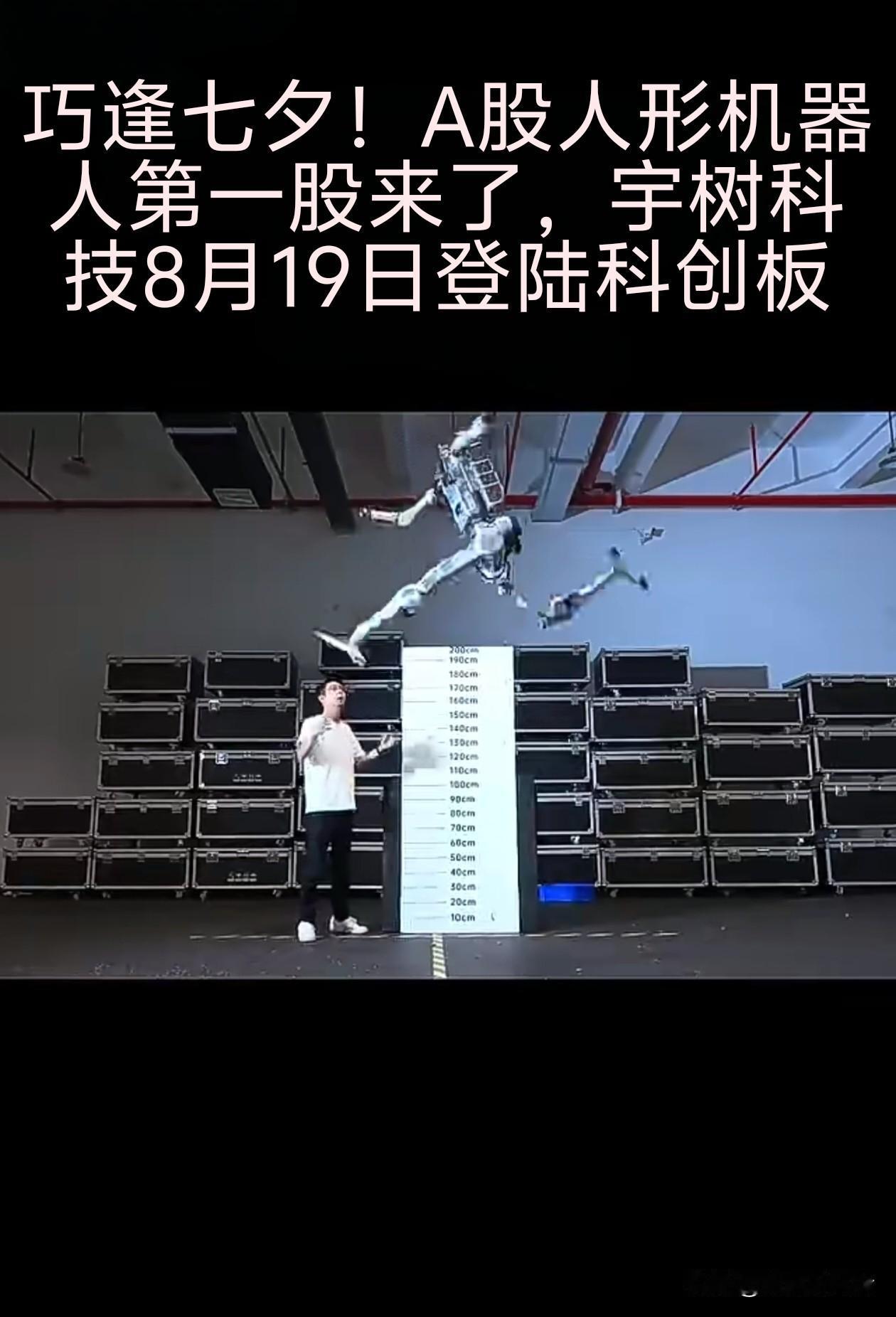 巧逢七夕！A股人形机器人第一股来了，宇树科技8月19日登陆科创板
 
一个很有意