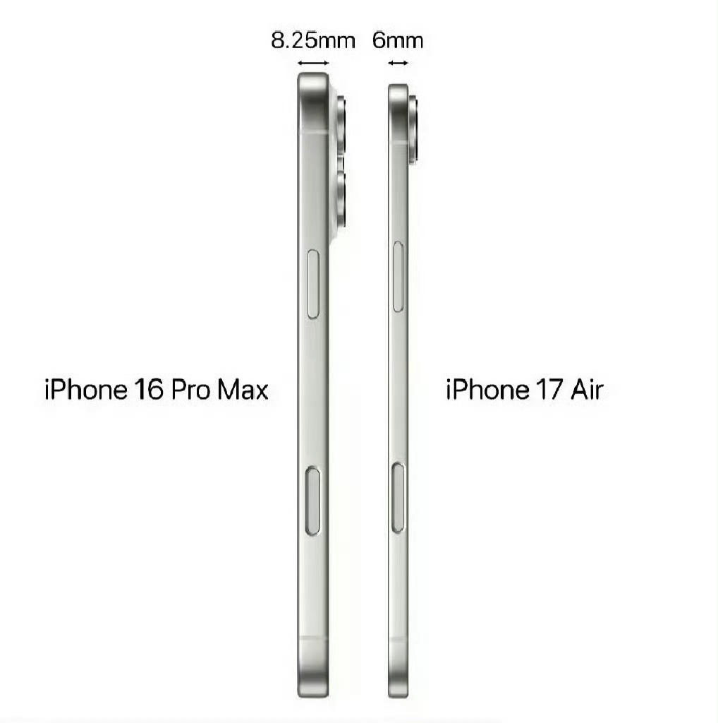 iPhone17Air到底有多薄确实够轻薄，对比一目了然……就不知道苹果在这么薄