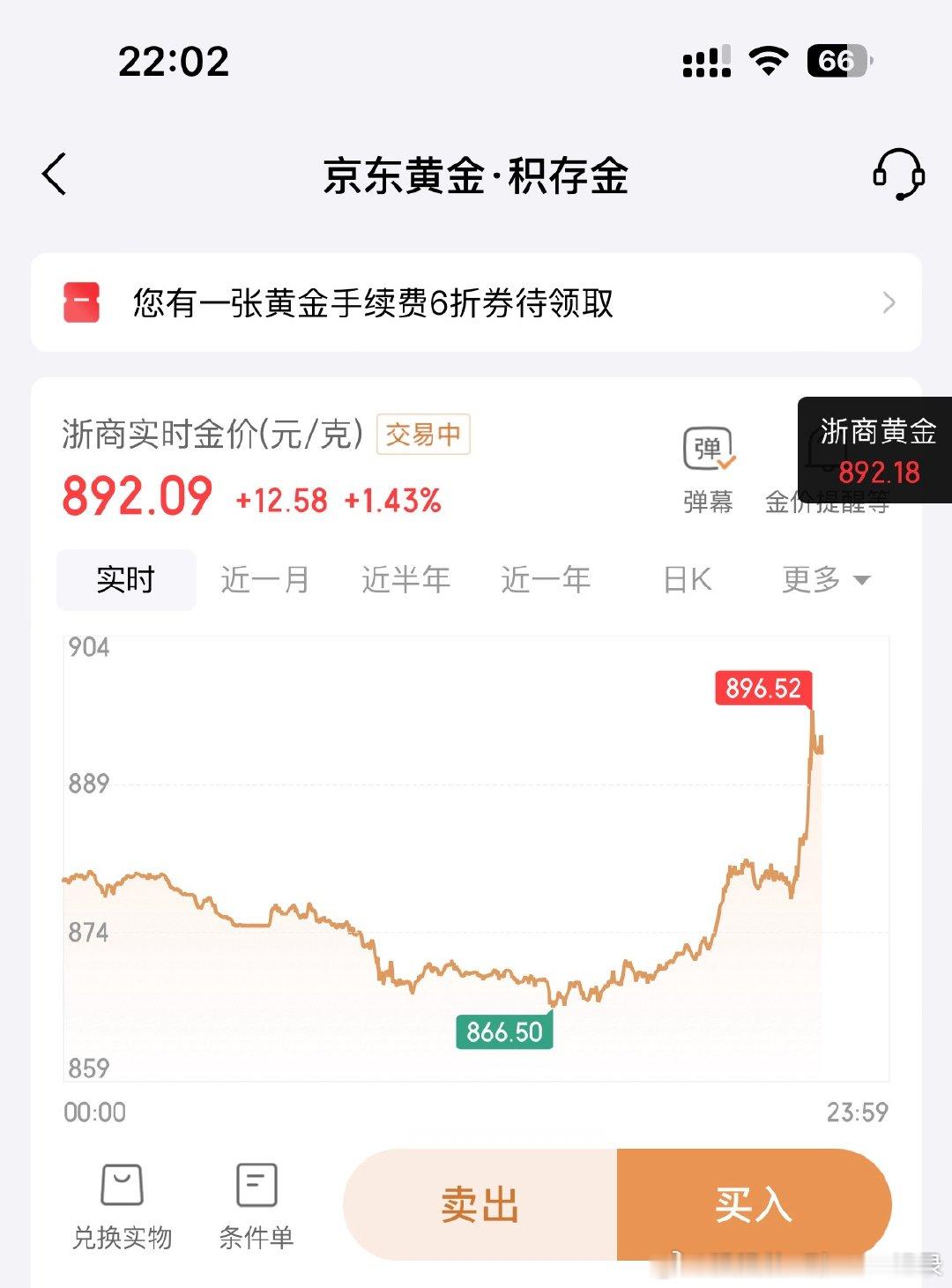 黄金突然大涨了！终于等到了！金价能不能先上个920，930这样子，等回本了我一定