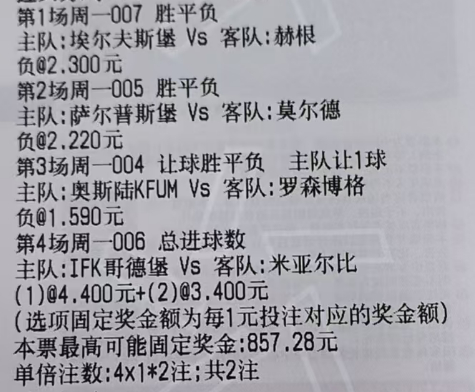 周一004 挪超 23:00 奥斯KFUMvs罗森博格参考：让负 01 11周一