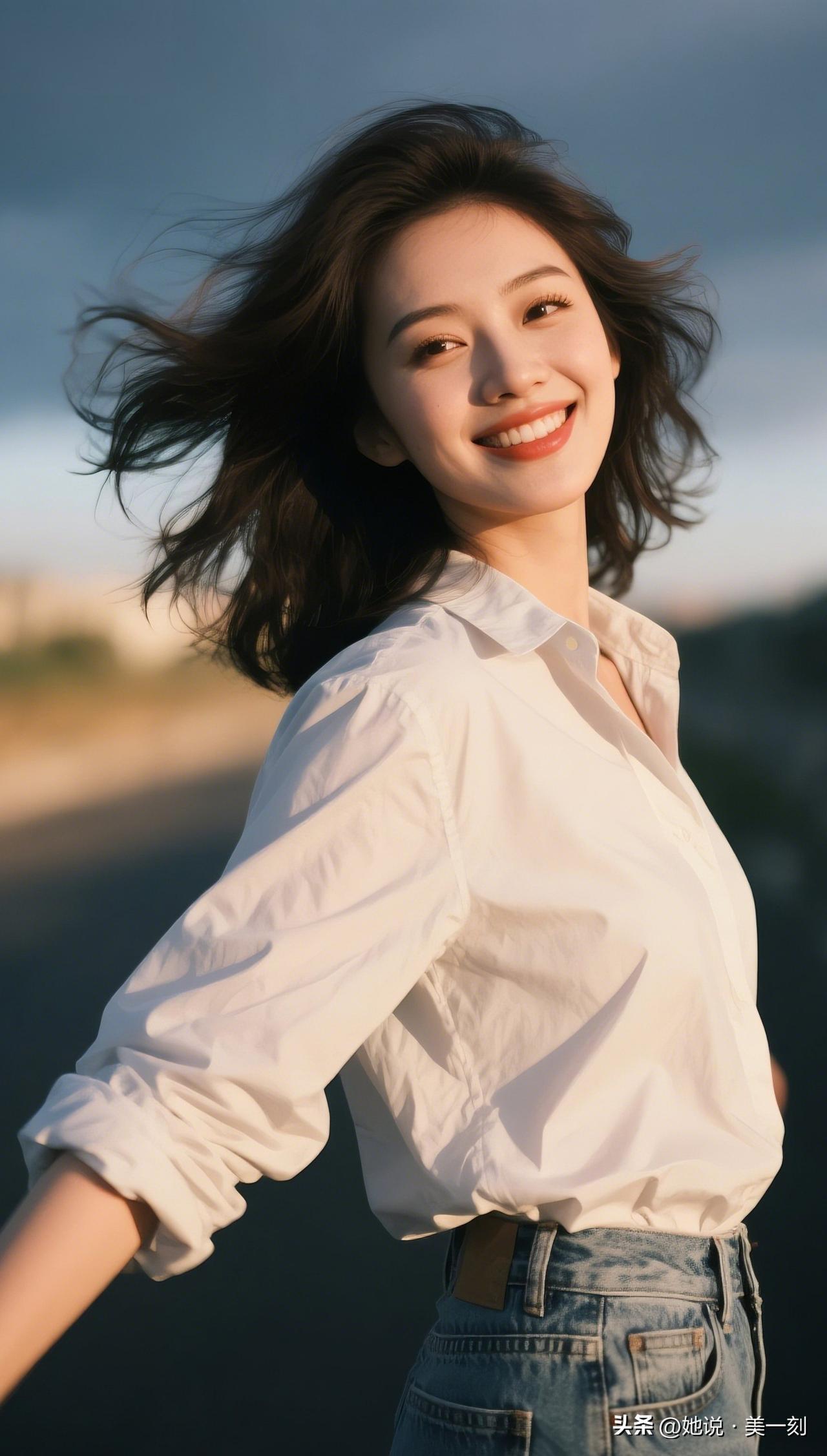 阳光下的微笑，随风飘扬的秀发，青春洋溢的瞬间。晒出美丽身影