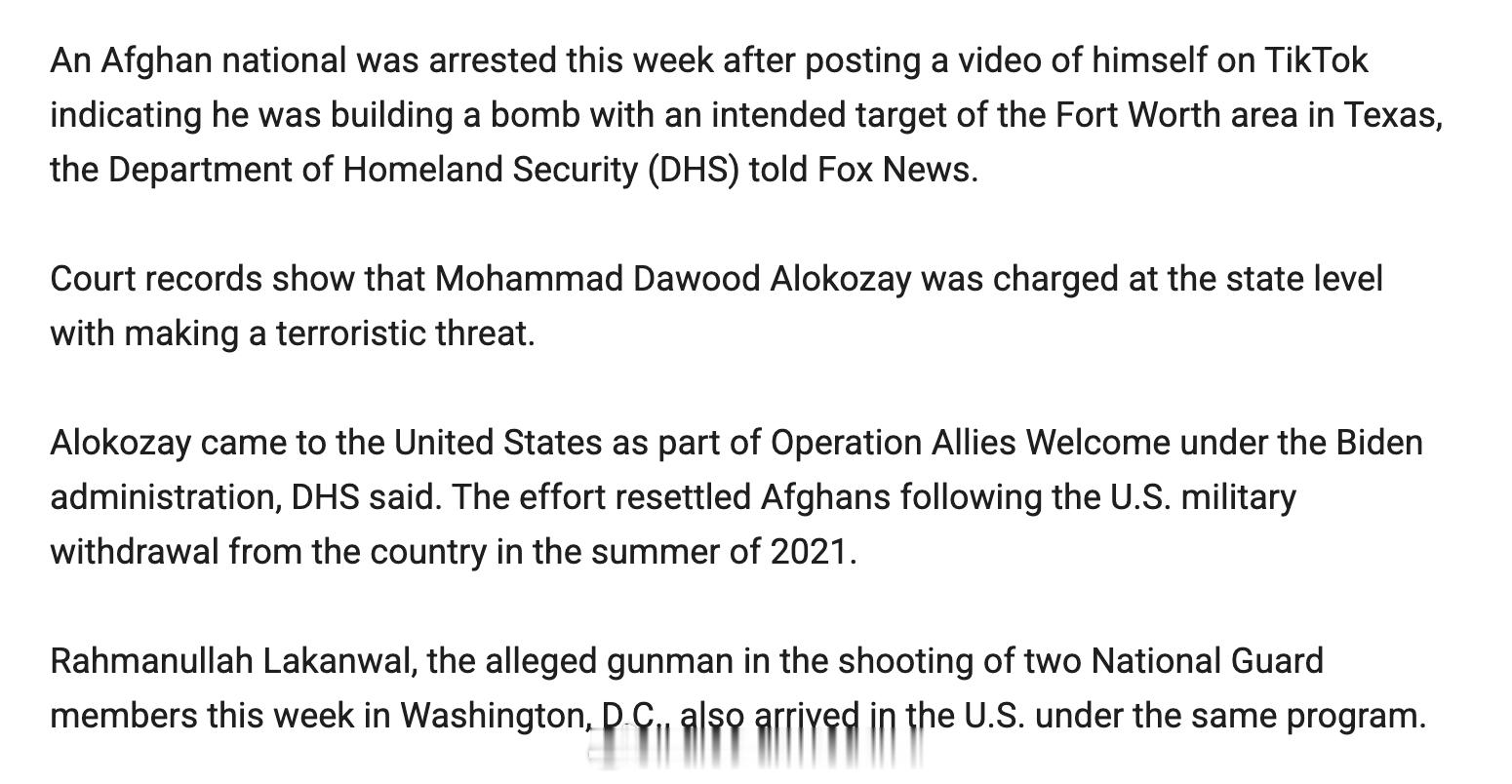 另一名阿富汗公民本周二被捕，法庭记录显示，Mohammad Dawood Alo