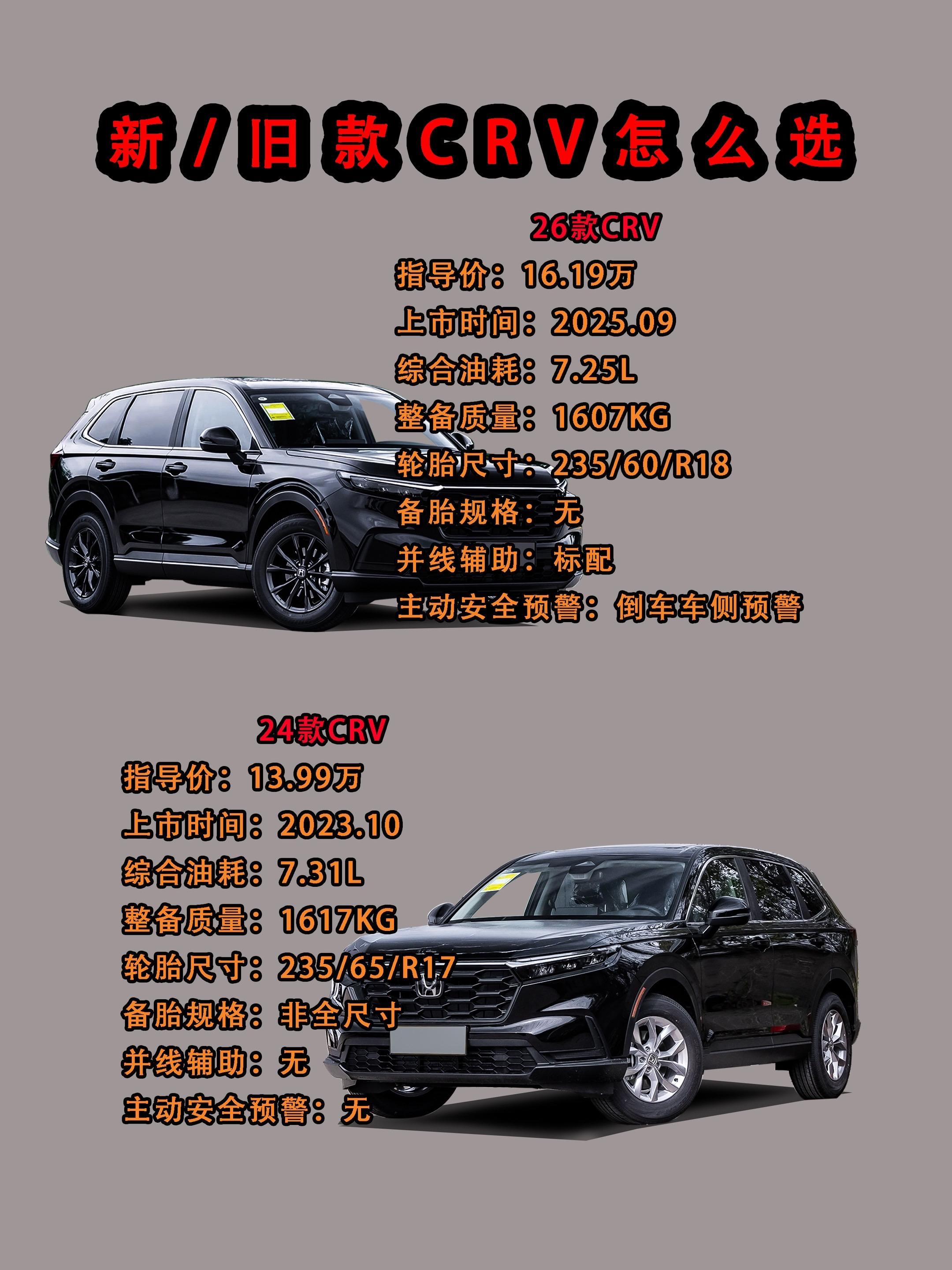 新旧款crv怎么选？