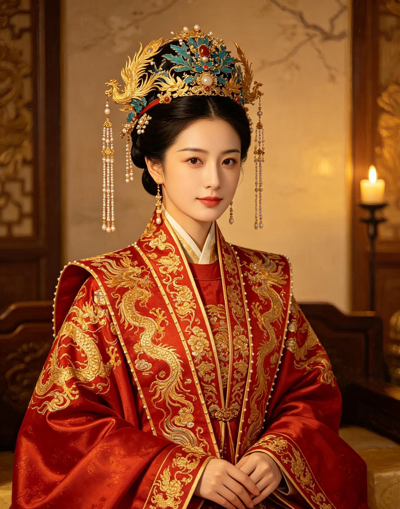 看看我国古代女子戴的这种小凤冠，看着比现代西方国家王后王妃戴的钻石王冠好看。
古