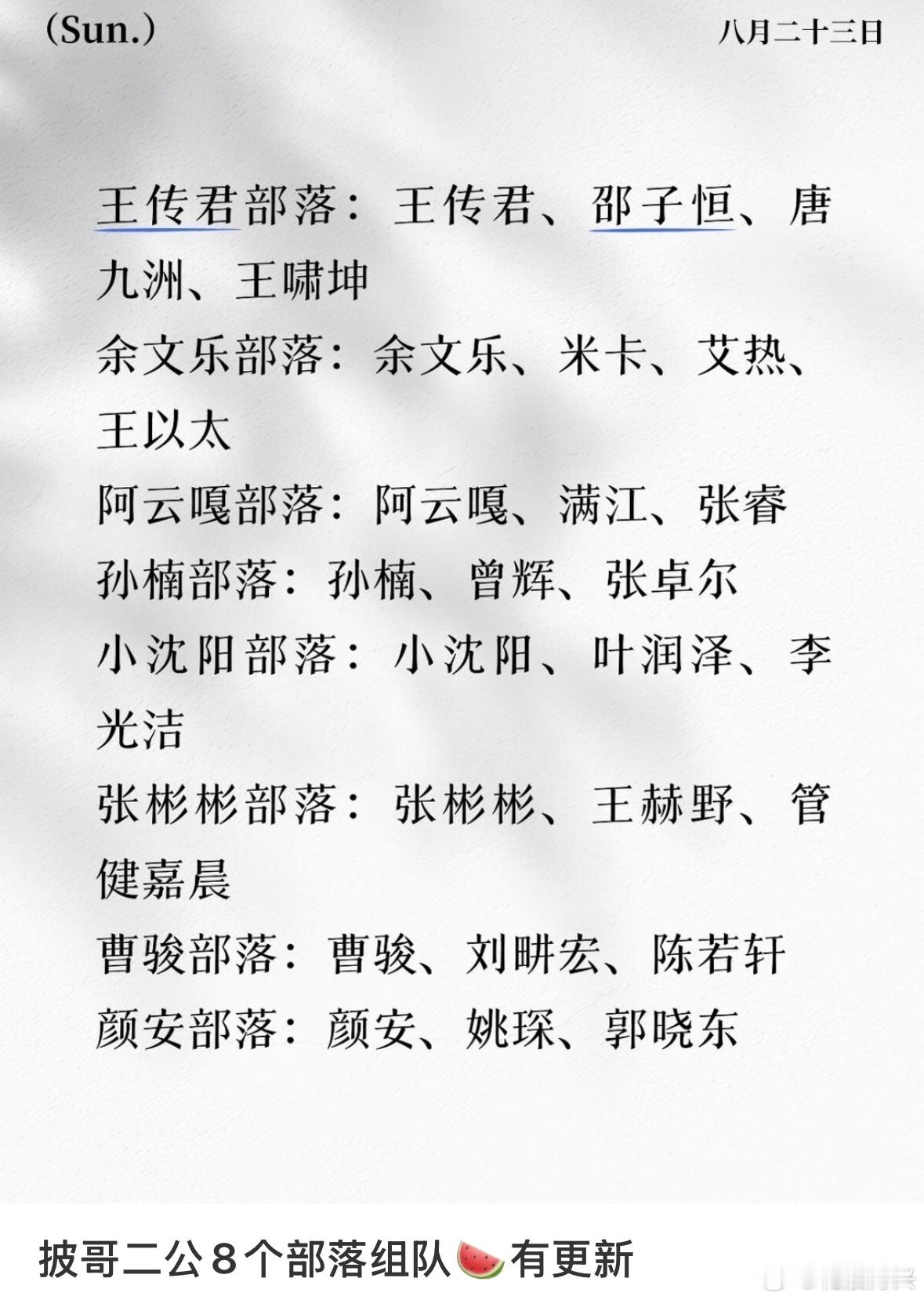 披哥二公8个部落组队🍉有更新。。。曾辉你的大师课又续费喽。。。？孙楠、张卓尔、
