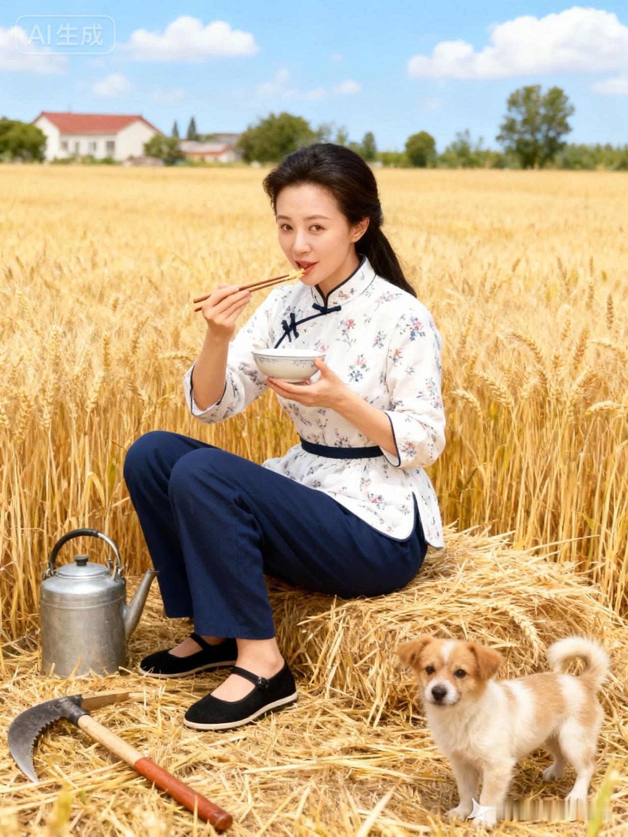 田园风午餐时光，与小狗共享美好午间！