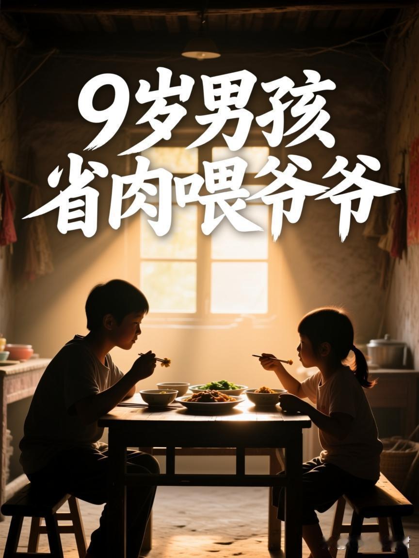 河南周口这则新闻，看得人心里五味杂陈。9岁男孩省下学校的肉带给73岁的爷爷，这份