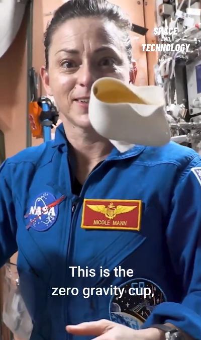 NASA的科学家发明的“零重力咖啡杯”，解决了在失重环境中喝咖啡的问题。 看看图