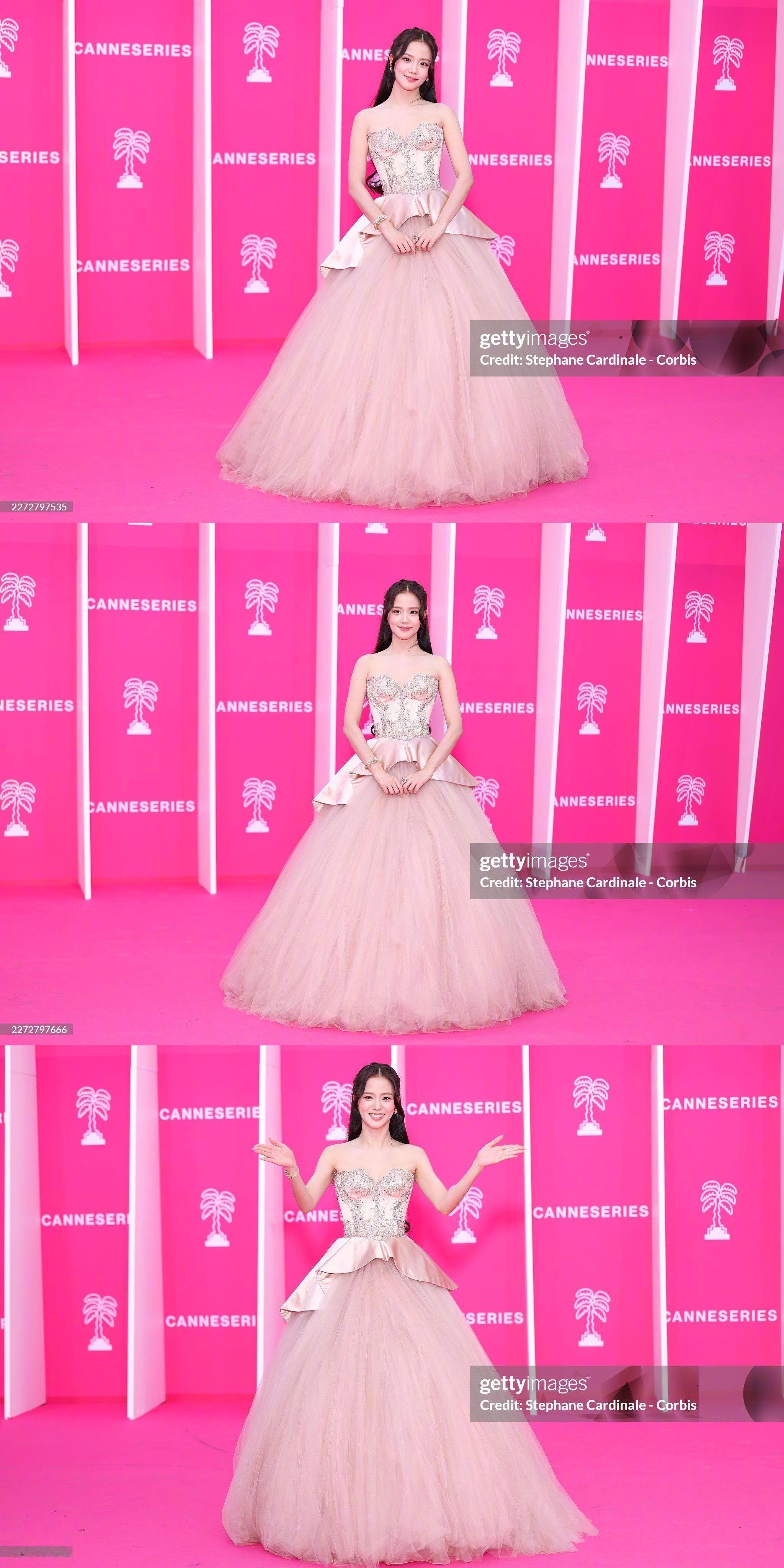 金智秀戛纳电视剧节G社生图！！！伟大！！！出席戛纳粉毯的金智秀