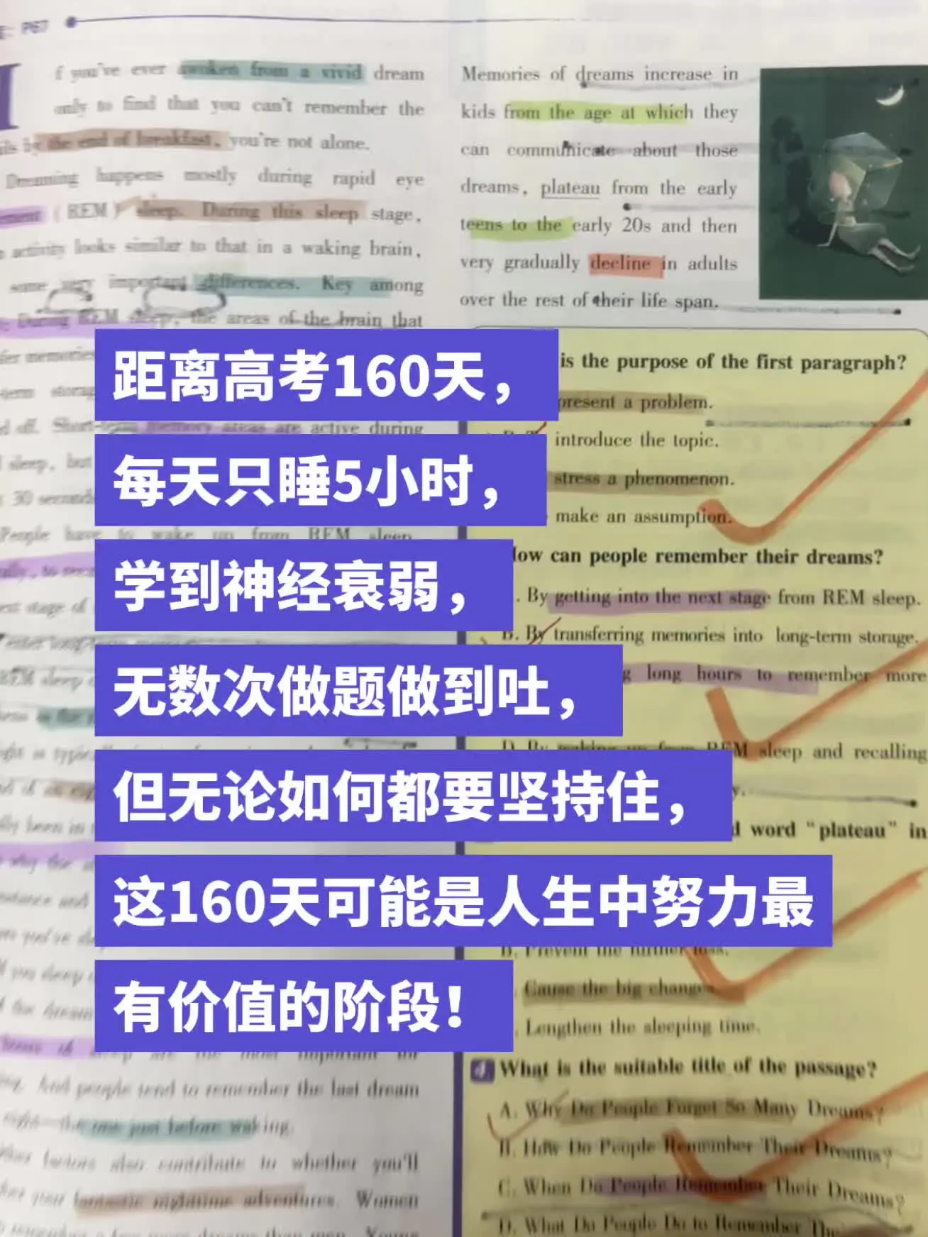 英语是一门特别需要沉下心来长久坚持的科目，它不需要品鉴赏析的能力，看懂...