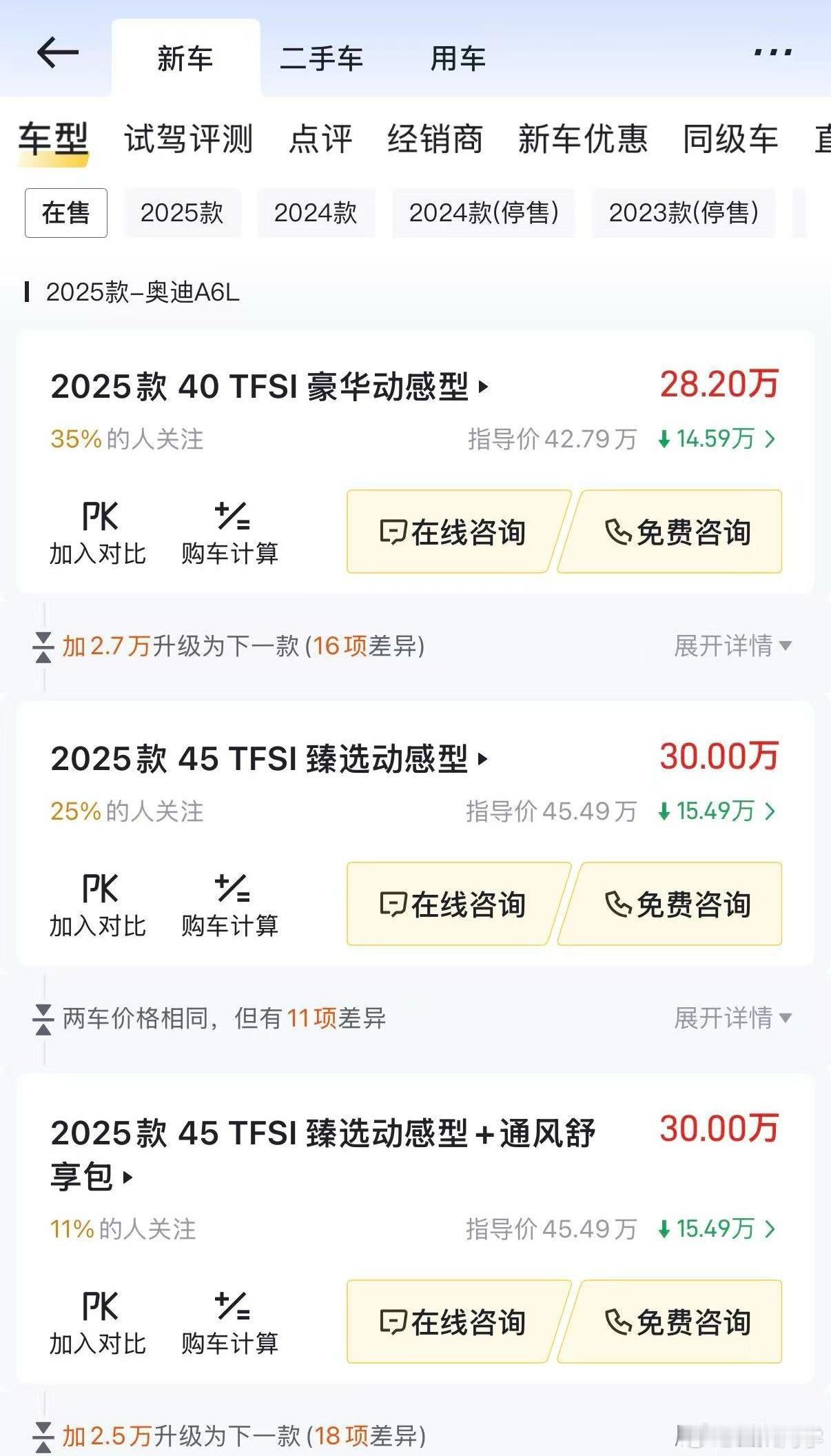 奥迪A6怎么这个价格了？？？28.2万[跪了] ​​​