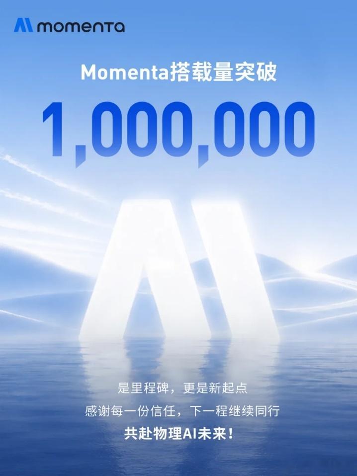 7月7日，Momenta宣布量产业务搭载量突破100万台，已交付超100款量产车