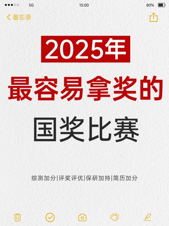 2025年最容易拿奖的国奖比赛🏆