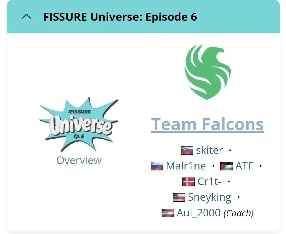 DOTA2:裂变宇宙S6决赛，Falcons夺冠

Falcons 3:0 Sp