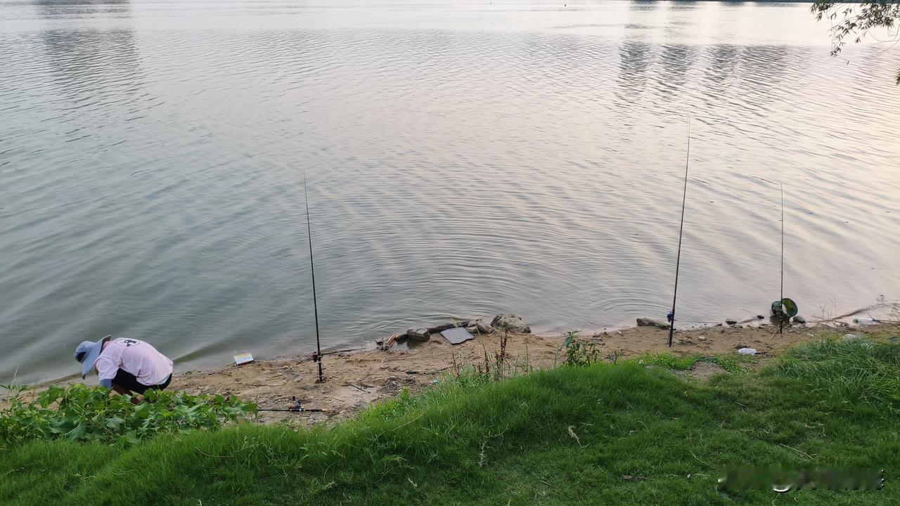 夏日生活打卡季现代人的钓鱼场景，不知还能看到些许意境否……。