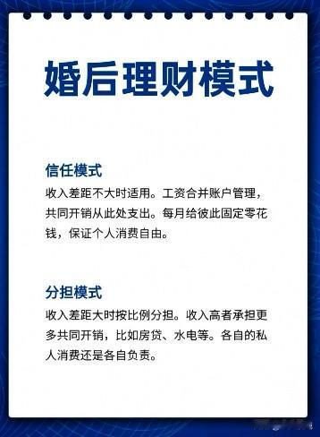 1. 公共账户+个人小金库（最推荐）
双方按比例将部分收入存入“公共账户”，用于