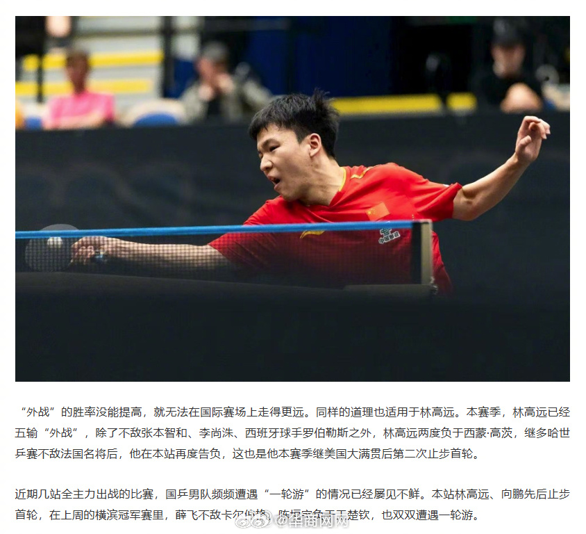 【媒体：#一轮游已成为国乒男队常态#】#日媒称国乒男队陷入危机# WTT欧洲大满