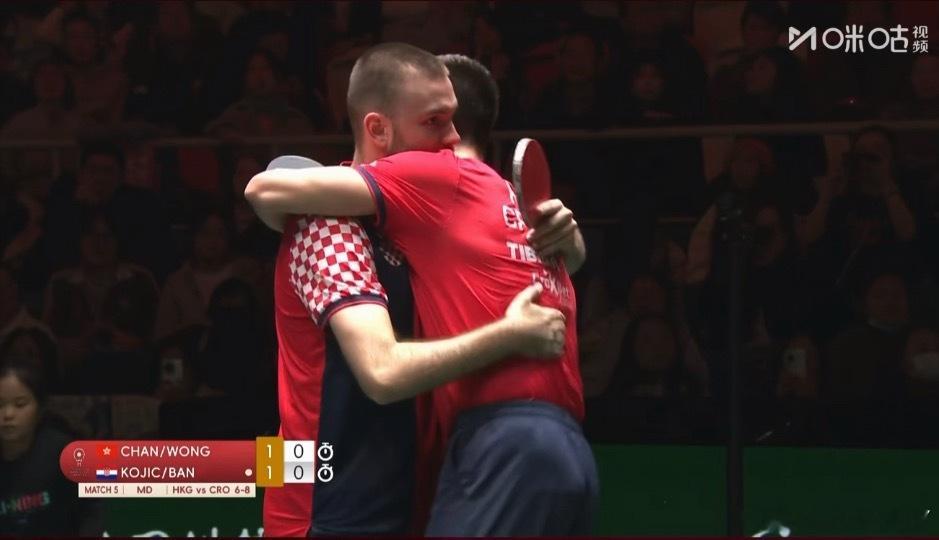 2025混合团体世界杯循环赛中国香港6-8克罗地亚黄镇廷/杜凯琹1-2艾沃尔/哈