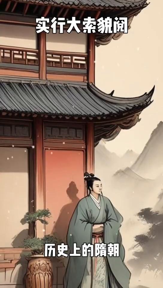 实行大索貌阅。
历史上的隋朝虽然短暂，却以其惊人的改革力度和宏大的国家建设项目深
