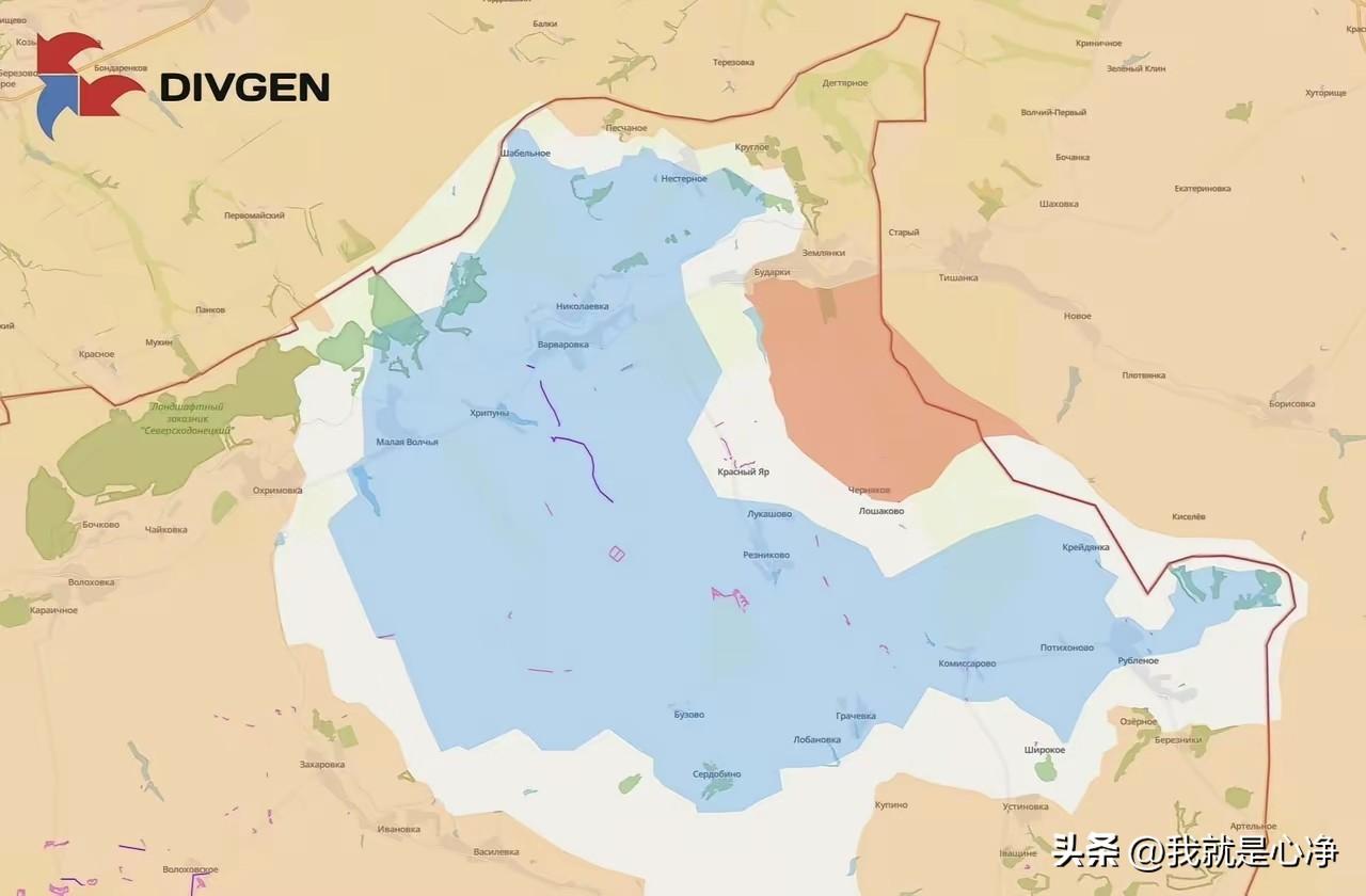 根据俄军发布的最新战况图显示，哈尔科夫的包围网，俄军又挤进去了一大块区域
里面1