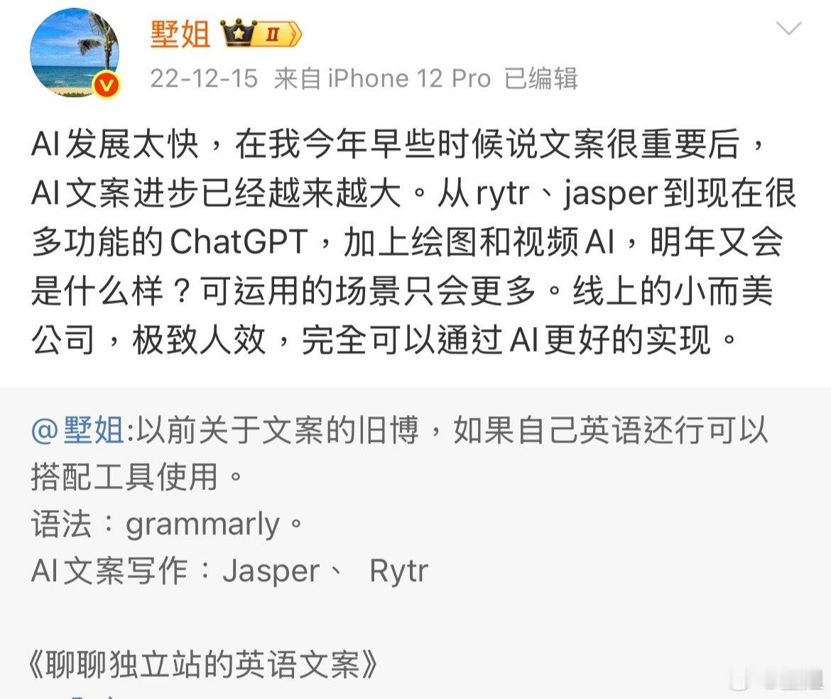 22 年底，我还在做独立站。那时我做英语文案，为了达到更好的转化效果，雇外包文案