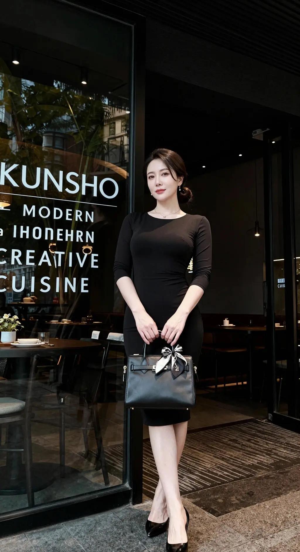 成熟稳重穿搭风格系列//优雅黑裙穿搭，尽显现代创意风范！气质高雅，成熟之美，风韵