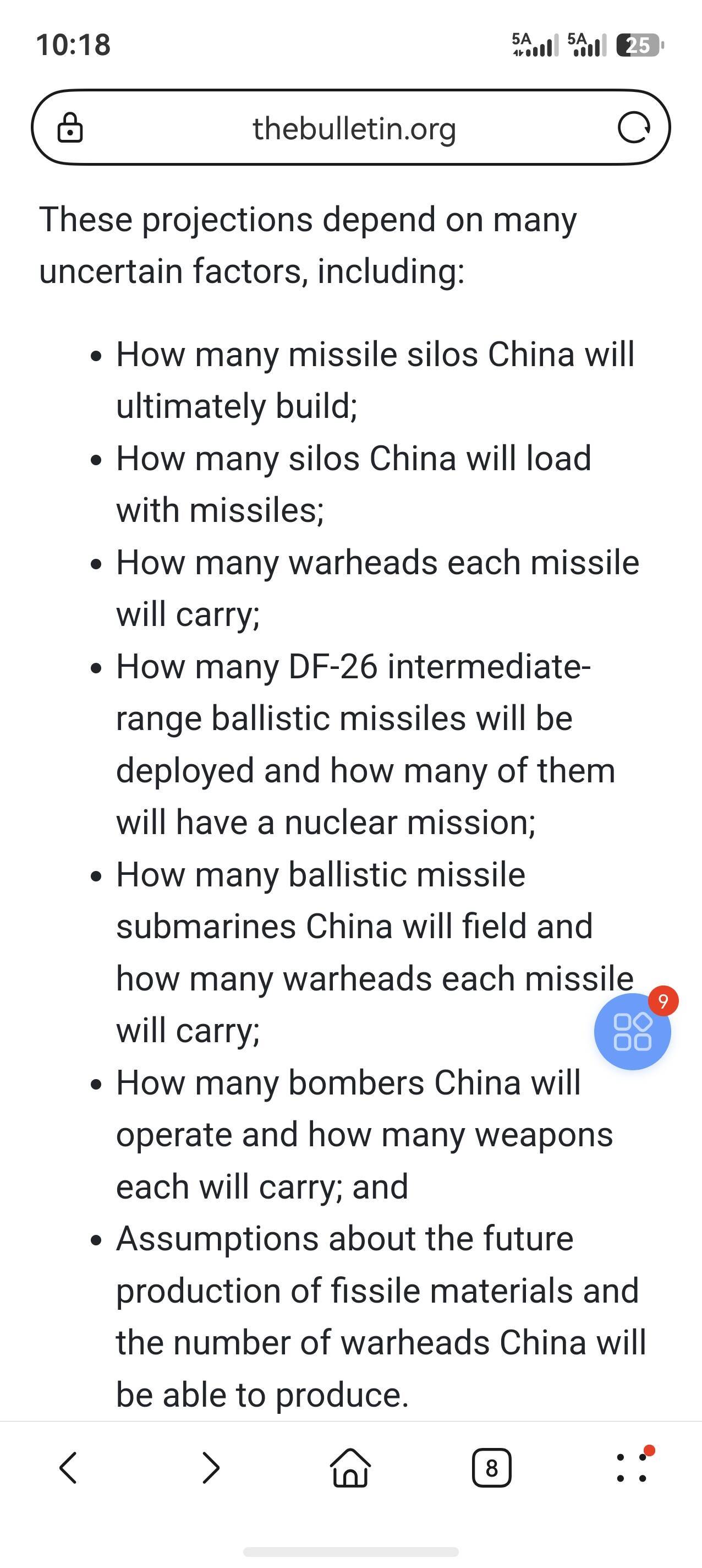 《原子科学家公报》发布的解放军2026年核武器数量评估，文章本身和五角大楼中国军