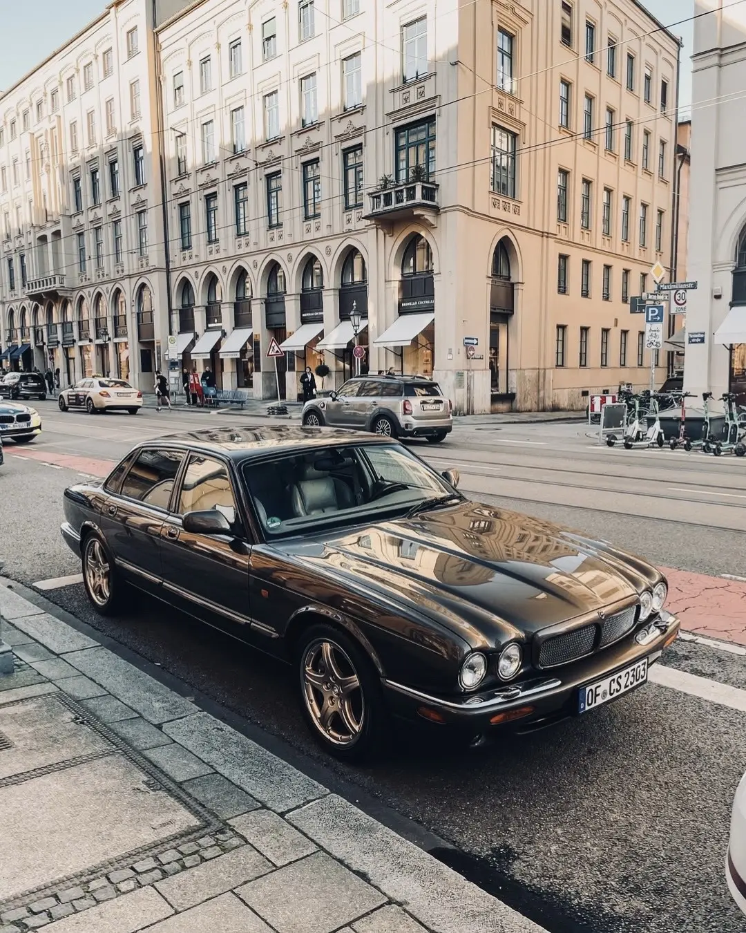 Chocolate Jaguar XJ.