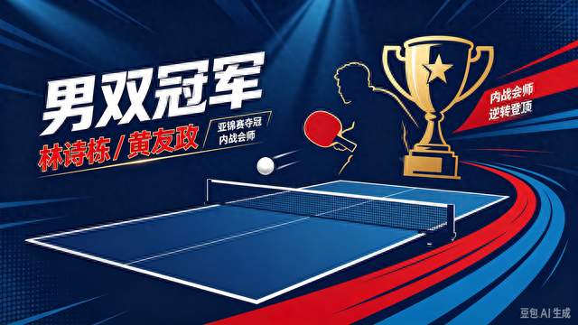 顺利会师！林诗栋/黄友政3-1逆转，拿下亚锦赛男双金牌