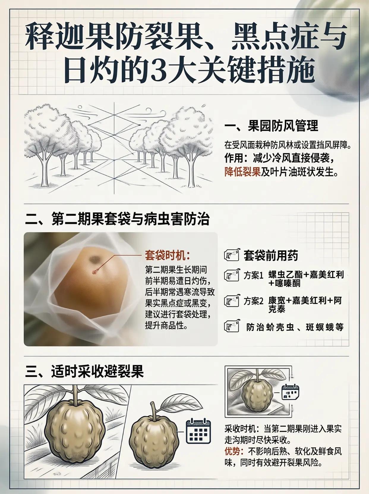 释迦果日灼黑点裂果！。释迦果 日灼 黑点