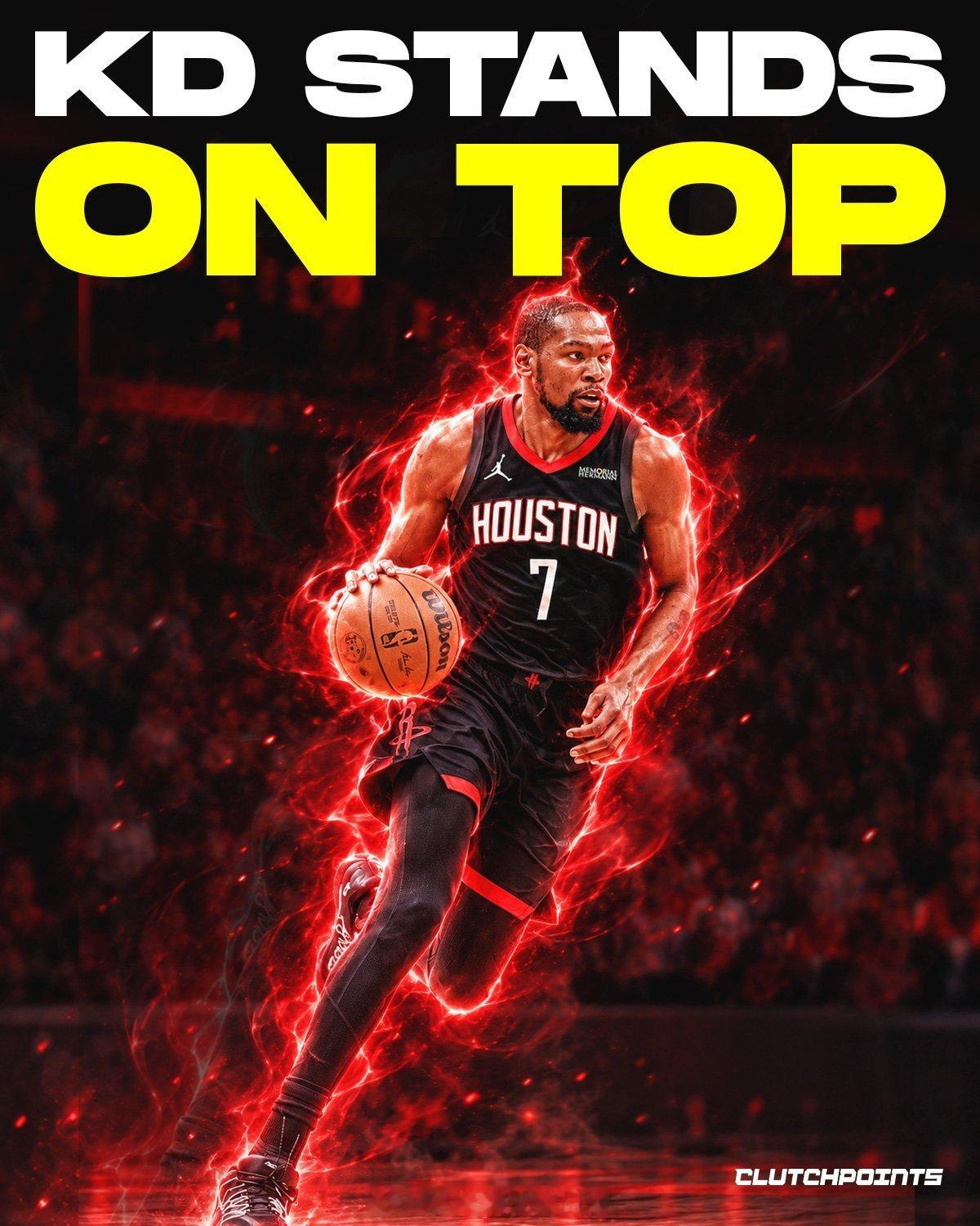 Rockets Nation：凯文·杜兰特仍然是第一。👑尽管在NBA征战多年，