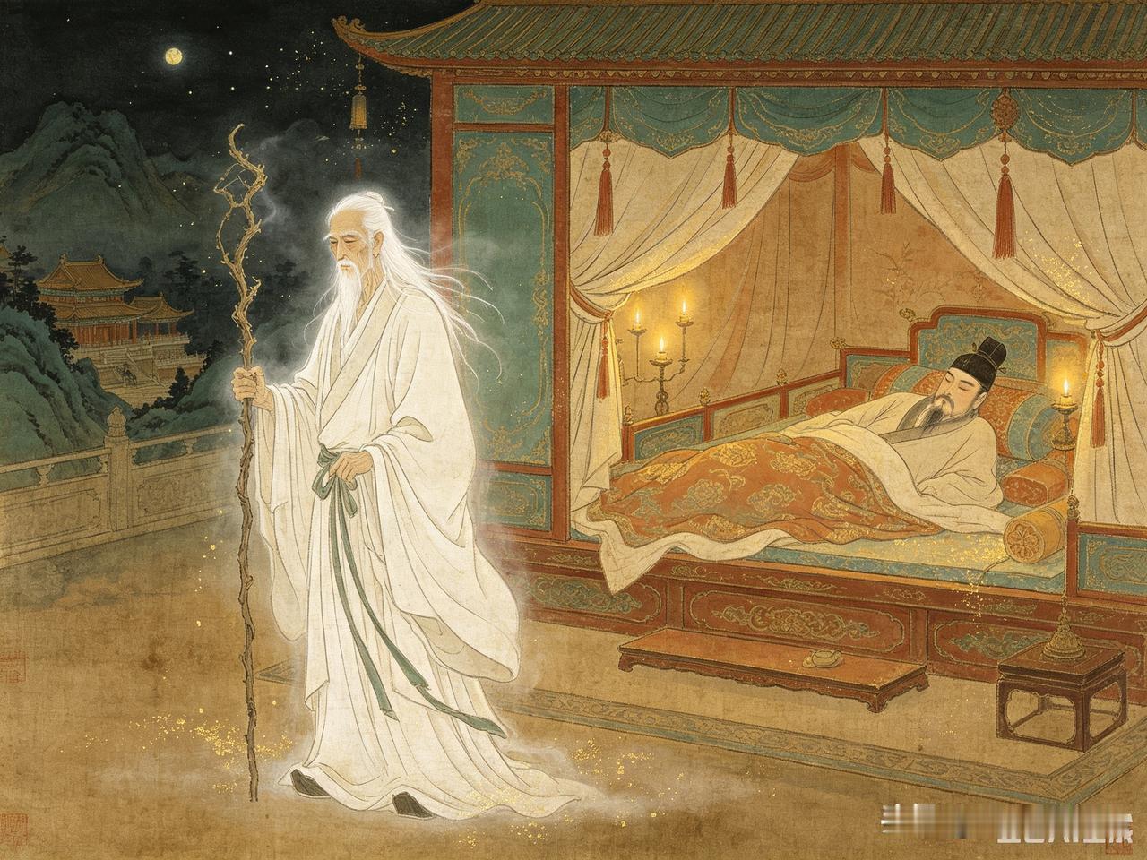 唐玄宗打猎时射中一只老鹿，却发现这只鹿身上有很多年前的旧伤，不知为何，这伤口令他