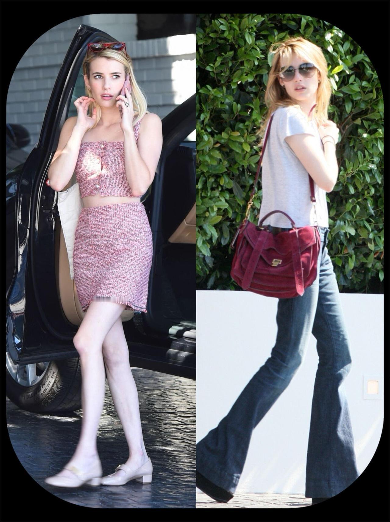 艾玛堪称小个子穿搭天花板，不看身高，很难相信她只有一米五几。
她超会用穿搭扬长避