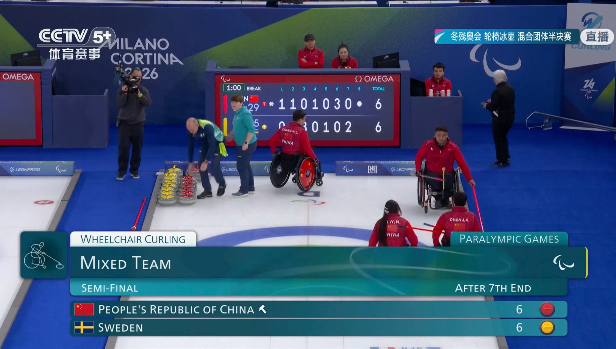 冬残奥会 瑞典2分，6-6平，中国队后手最后一局。这局最后的清站位是为了什么