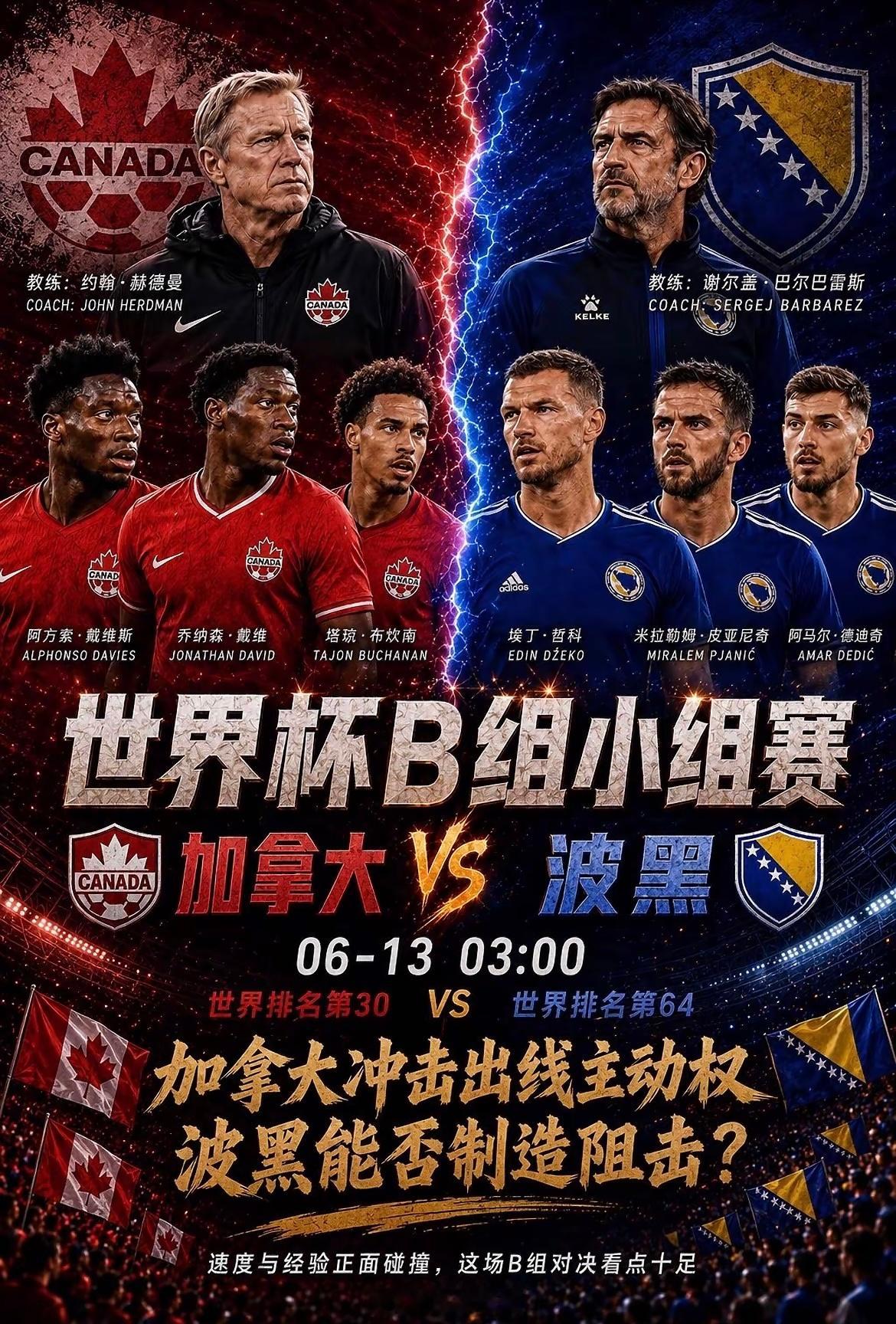 张巡给粉丝兄弟们大放送！周五003 世界杯B组小组赛 加拿大vs波黑规则如下：1