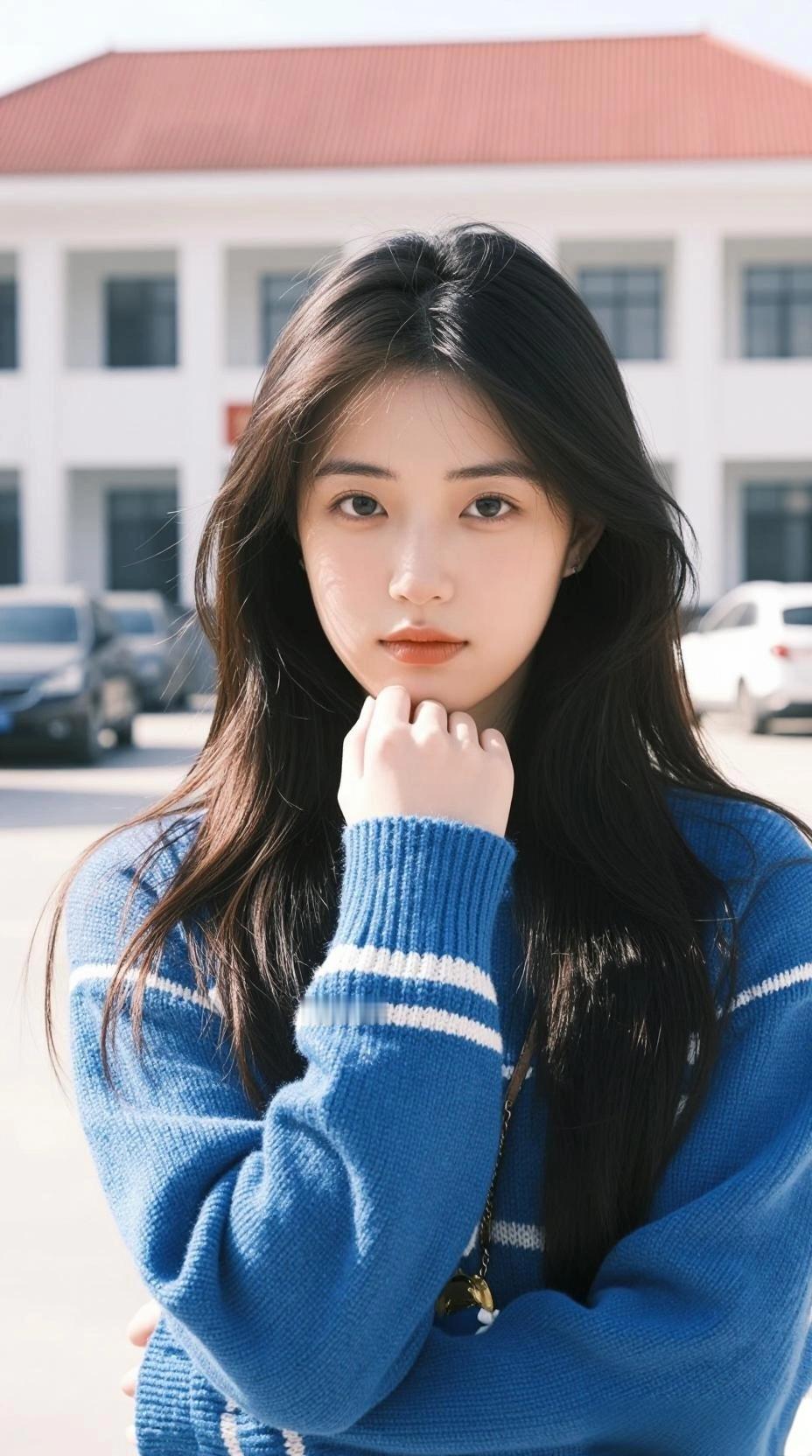 她托腮凝望时
整片天空都成了她的窗
眼波是未寄出的信笺
写满春水初生的微澜