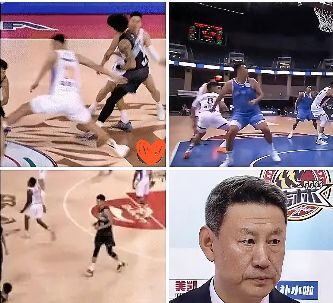 翟晓川打了六分半就五犯坐回板凳，北京84比82赢吉林这场球，他那次弓步防守才是真