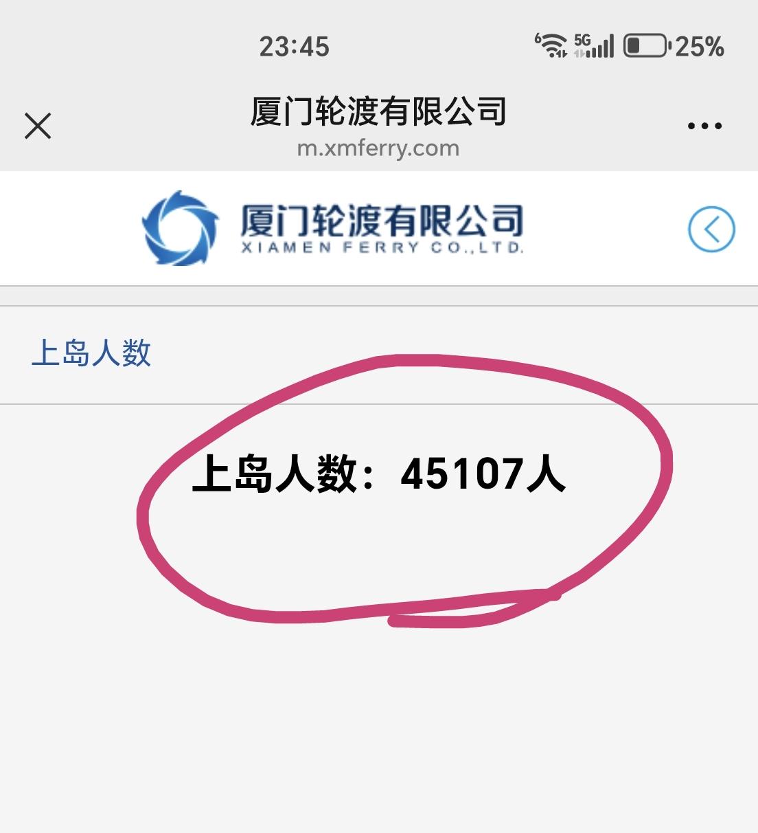 【8月8日（周六)，厦门鼓浪屿上岛人数超过4.5万人次】

今天是周六，厦门是多