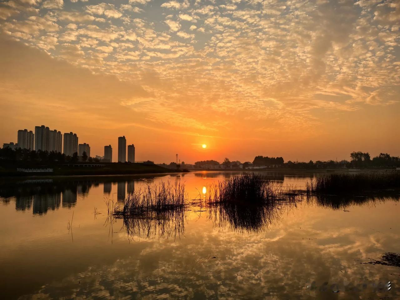  骑行到邢台百泉鸳水公园观日出#这么近 那么美 周末到河北# #奔赴美丽邢台#
