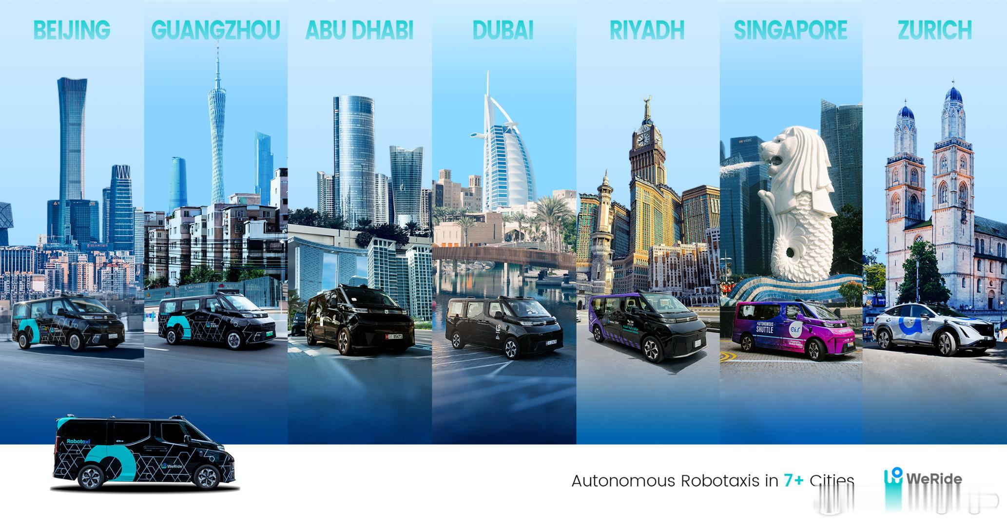 我看到文远知行发布，文远知行的Robotaxi已进入全球10多座城市：北京、广州