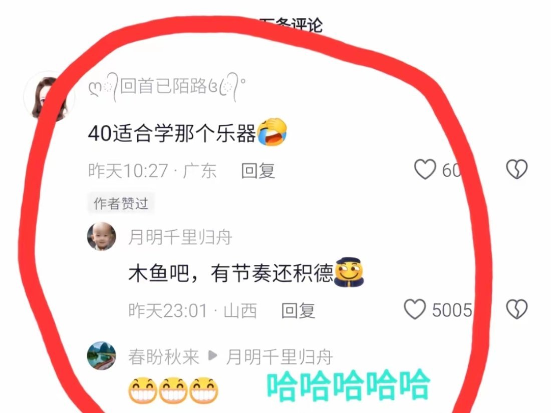 40岁适合学哪个乐器？答：木鱼吧，有节奏还积德。有一说一，木鱼确实属于打击乐器！