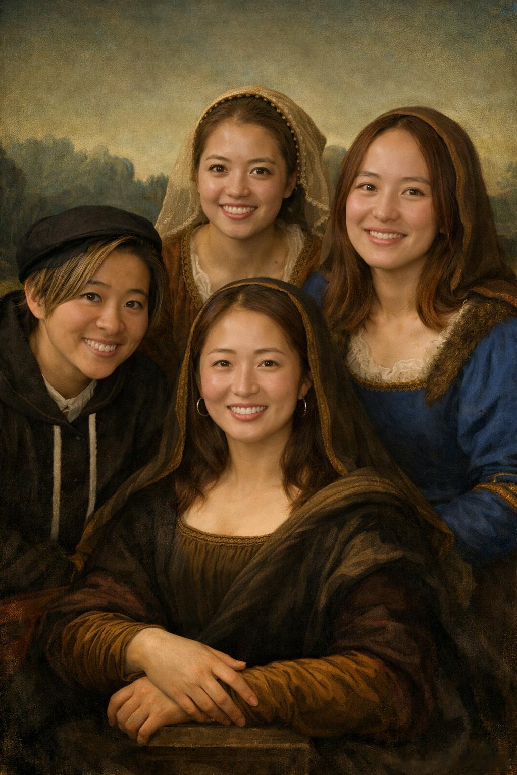 蒙娜梨紗（Monarisa）和她的三个闺蜜（注：由某Ai制作）nadeshiko