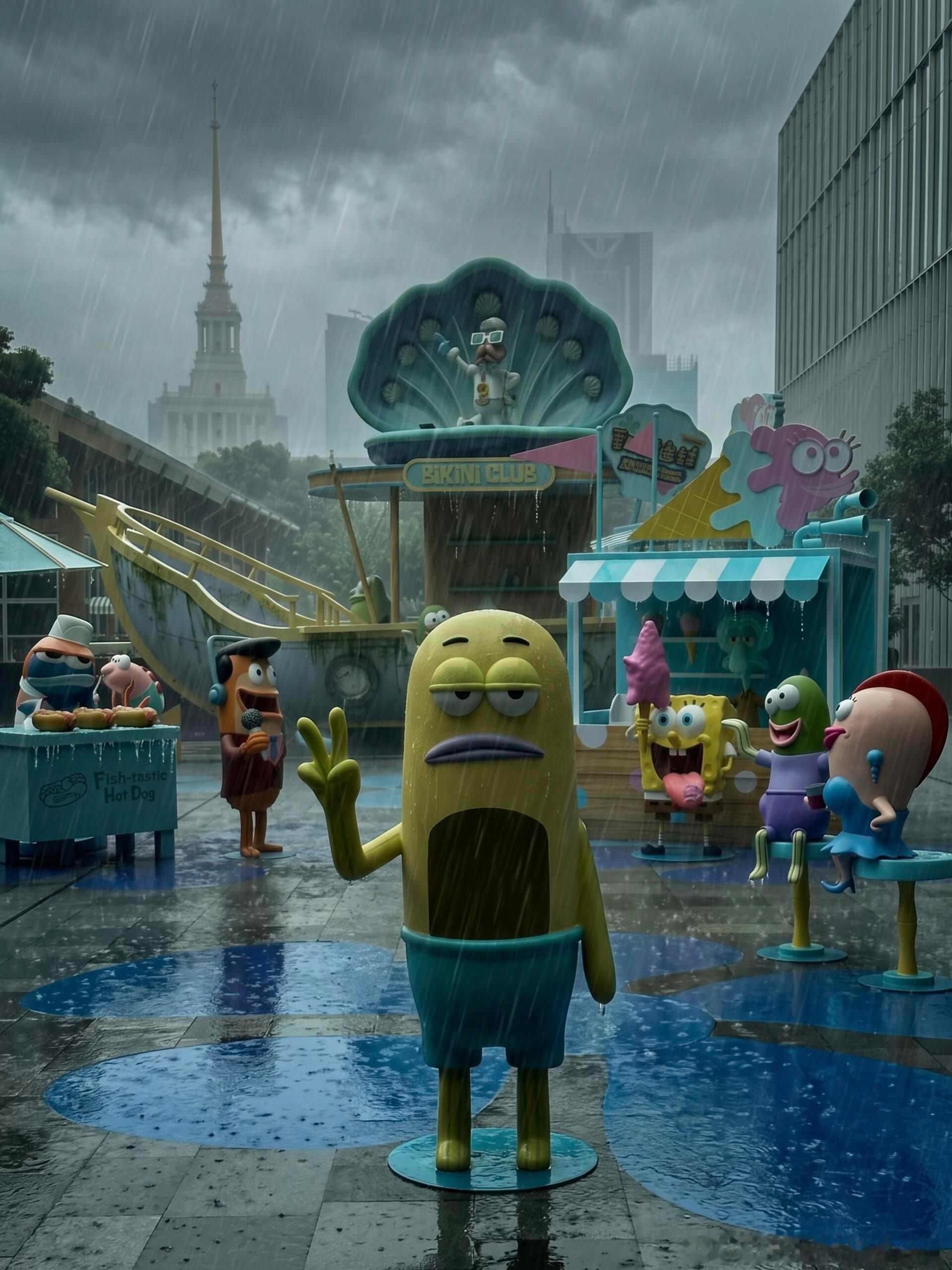 果然‼️比奇堡的鱼就应该生活在水里🌧️ 
